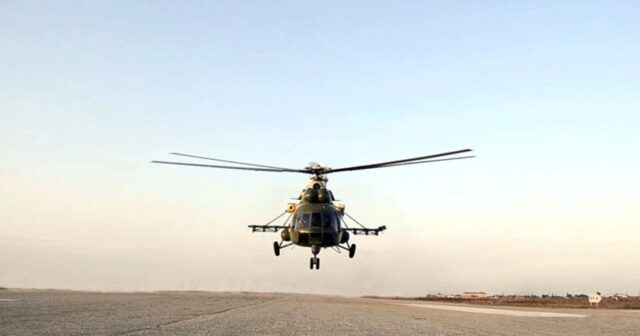 Helikopterlərlə uçuş məşqləri keçirildi (VİDEO)