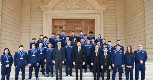 İlham Əliyev Avropa çempionatının iştirakçılarını qəbul etdi