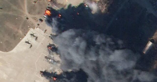 RUS AVİABAZASINA ZƏRBƏ ENDİRİLİB – Ən azı 7 helikopter məhv edilib (FOTO)