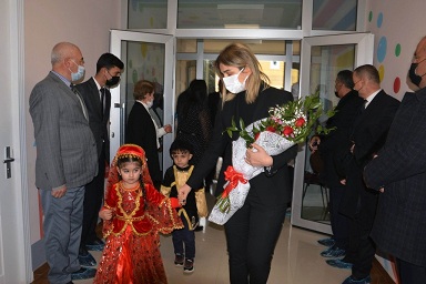 Masallıda Heydər Əliyev Fondunun təşəbbüsü ilə tikilən baxçanın açılışı oldu – Fotolar