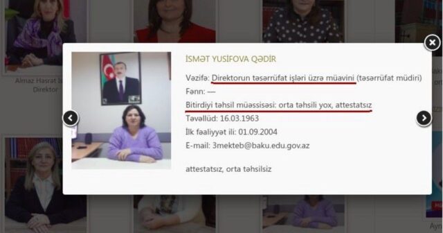 Orta təhsili olmayanı məktəbdə direktor müavini işləyir – Araşdırma aparılır
