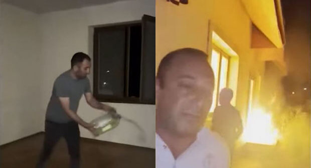 Laçında daha bir erməni evini yandırdı – VİDEO