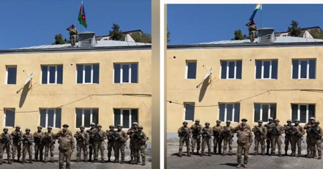 Laçın şəhərində Azərbaycan bayrağı ucaldıldı, general Prezidentə məruzə etdi (VİDEO)