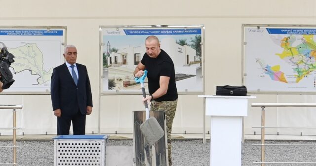 Prezident “Laçın” Qovşaq Yarımstansiyasının təməlini qoyub