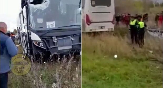 Rusiyada Ukraynadakı müharibəyə yollanan çağırışçıların avtobusu qəzaya düşdü – VİDEO