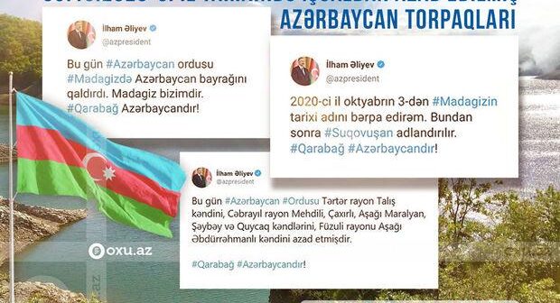 Vətən müharibəsi: Oktyabrın 3-də azad edilən ərazilər – SİYAHI + FOTO/VİDEO