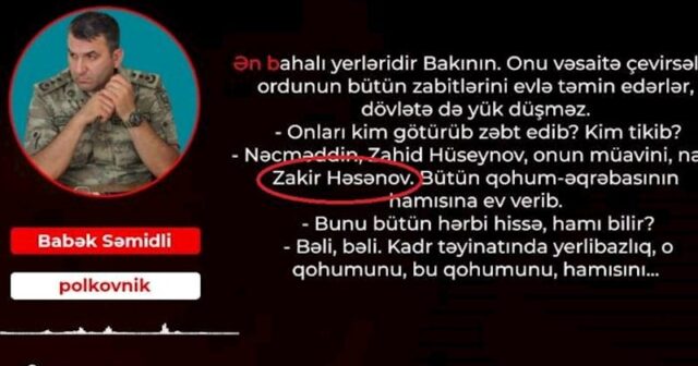 Babək Səmidlinin səs yazısının davamı yayıldı: Zakir Həsənovdan danışıb… – AUDİO
