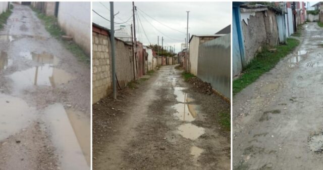 Şabranın küçələri bataqlığa çevrilib, rəsmi qurum isə yolların asfaltlandığını iddia edir-FOTOLAR