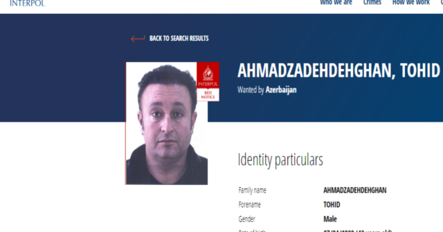 Azərbaycan iranlı narkotaciri İnterpol xətti ilə axtarışa verib