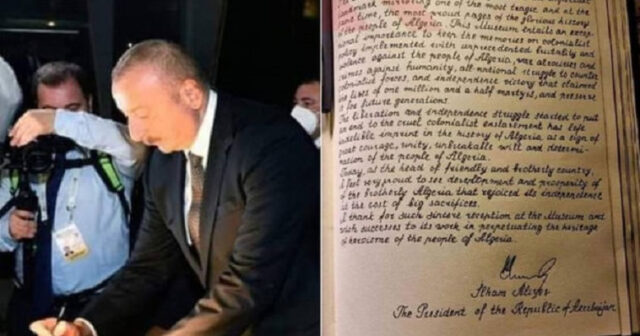 Prezidentdən gözəl xəttatlıq nümunəsi – FOTO