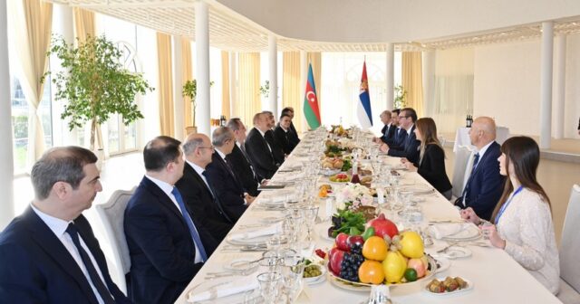 Prezident İlham Əliyevin adından Aleksandar Vuçiçin şərəfinə nahar verilib