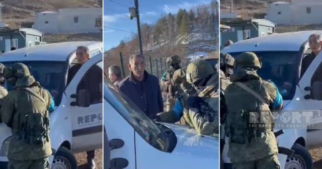Separatçıya qayğı göstərən Rusiya “sülhməramlılar”ı media işçilərinin üzərinə avtomatla gəlir – VİDEO