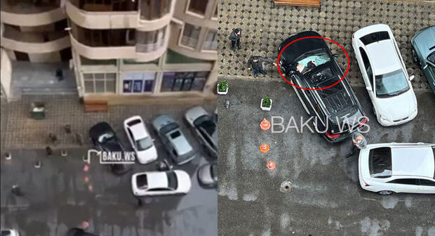 Bakıda gənc oğlan 15-ci mərtəbədən maşının üstünə düşdü – VİDEO