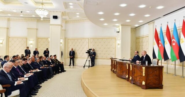 Azərbaycan və Misir prezidentləri mətbuata bəyanatlarla çıxış ediblər