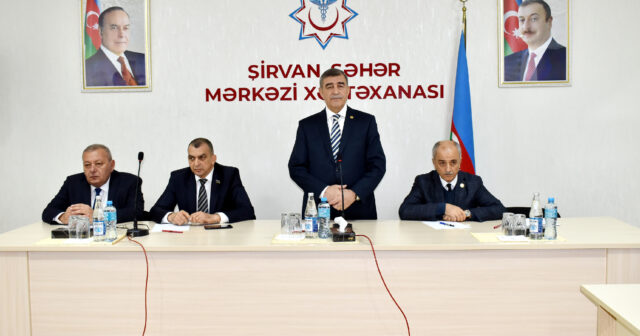 Sakinlərlə növbəti səyyar görüş Şirvan Mərkəzi Xəstəxanası Publik Hüquqi Şəxsində keçirilib