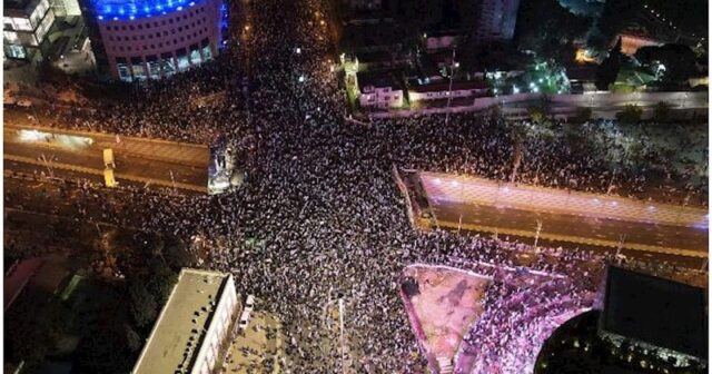 Təl-Əvivdə 100 minlik aksiya: Etirazçılarla polis toqquşdu – Video