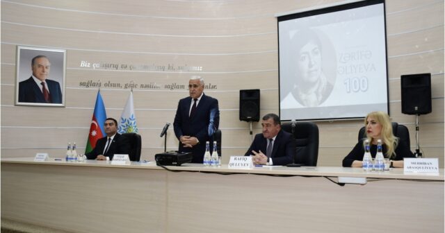 Xətaidə akademik Zərifə xanım Əliyevanın anadan olmasının 100 illik yubileyi ilə əlaqədar tədbir keçirildi
