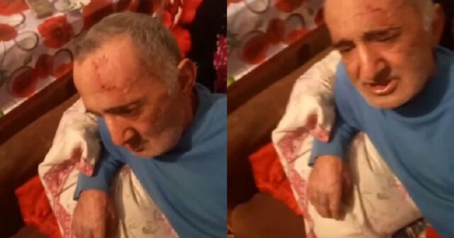 Bakıda oğul atasını döydü, qardaşı isə lentə aldı (VİDEO)