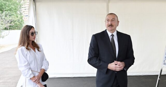 İlham Əliyev və Mehriban Əliyeva Ağdam Muğam Mərkəzinin təməlini qoyub