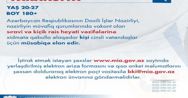 DİN vakansiya elan edib