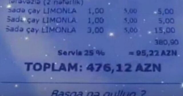 Restoran menyularında servis haqqı qeyd olunmalıdır? – Video