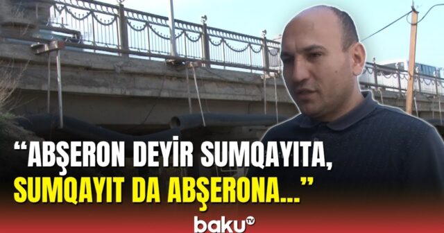 Sumqayıtda təhlükə: Saray körpüsü qəzalı vəziyyətdə-VİDEO