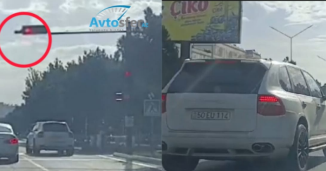 Sumqayıtda qırmızı işığı saymayan “Porsche” sürücüsü – VİDEO