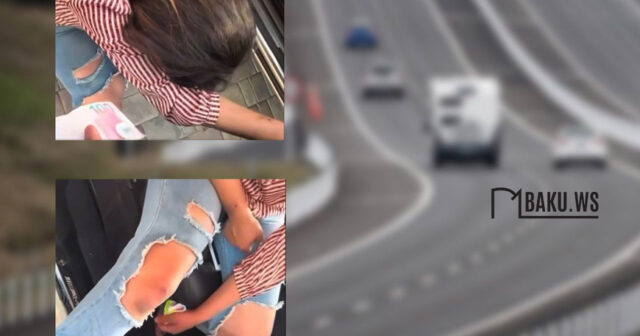 Bakıda xanım özünü maşınların altına ataraq “pul qazanır?” – VİDEO
