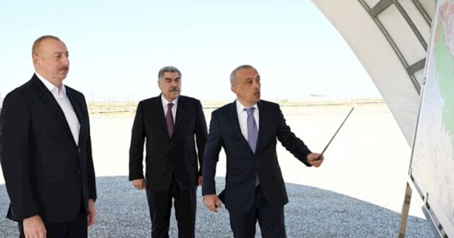 Prezident İlham Əliyev Şirvan suvarma kanalının təməlini qoyub