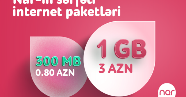 “Nar” hər kəsə sərfəli günlük internet paketlərini təqdim edir