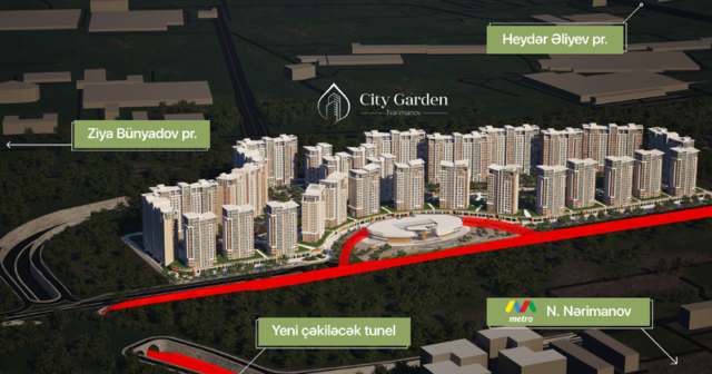 Çəkilən yeni yol və tunel bu kompleksin yanından keçir-VİDEO