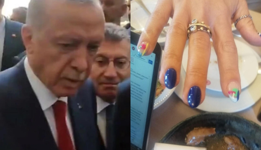 Ərdoğandan qadın müxbirin dırnaq boyasına qəribə reaksiya – VİDEO
