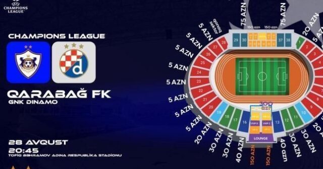 “Qarabağ” – “Dinamo” oyununa satılan bilet sayı açıqlandı