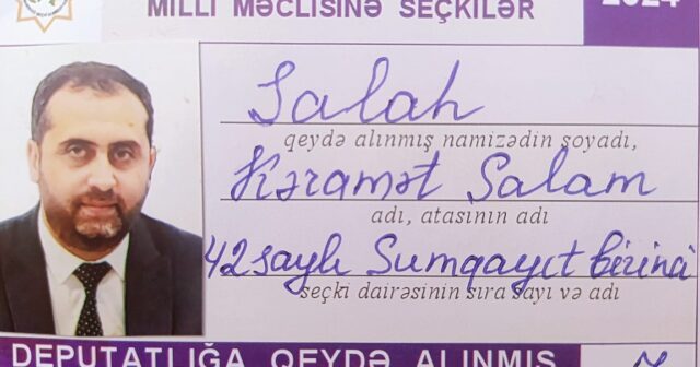 Kəramət Salah Sumqayıtdan deputatlığa namizəd oldu