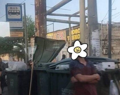 Zabratda avtobus dayanacağı ilə zibillik bir arada – Foto
