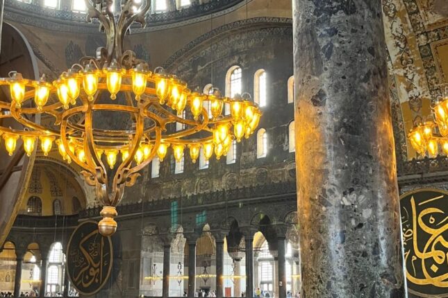 Ayasofya Məscidinin günbəzində əhatəli bərpa işləri başlanılıb- FOTOLAR