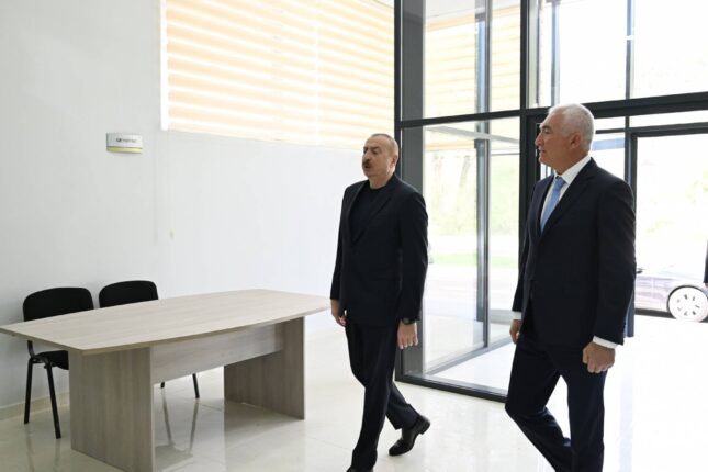 İlham Əliyev Laçının Bəylik kəndinin açılışında iştirak edib