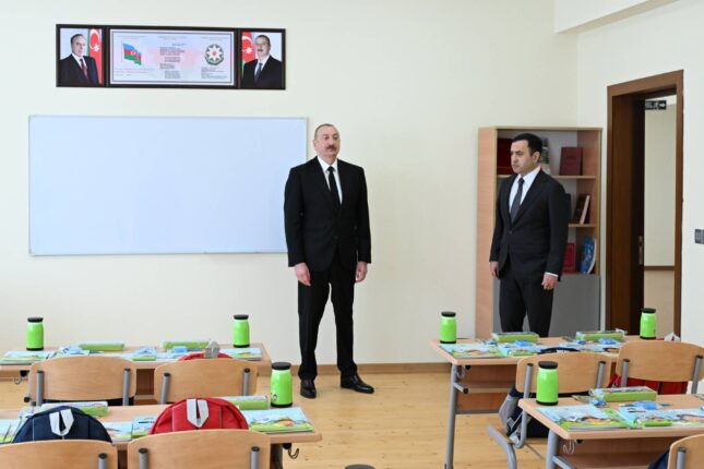 İlham Əliyev “Talıstan” liseyinin binasının açılışında iştirak edib – Yenilənib (Fotolar)