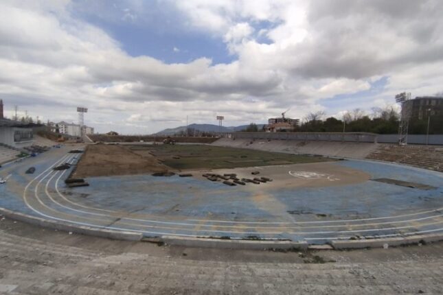 Xankəndi stadionu yenidən təmir olunur – FOTO
