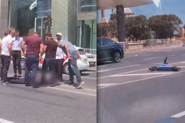 Bakıda dəhşətli QƏZA: Taksi skuter sürən gənci vurub öldürdü – VİDEO