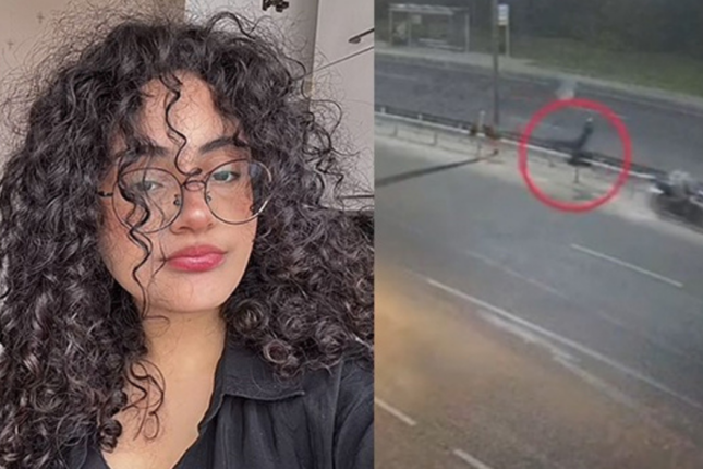 Bakıda gənc qızın öldüyü qəzanın görüntüləri (VİDEO)