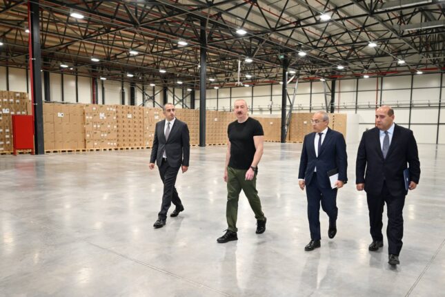 Prezident Ağdamda yeni müəssisəsənin açılışında iştirak etdi — FOTOLAR