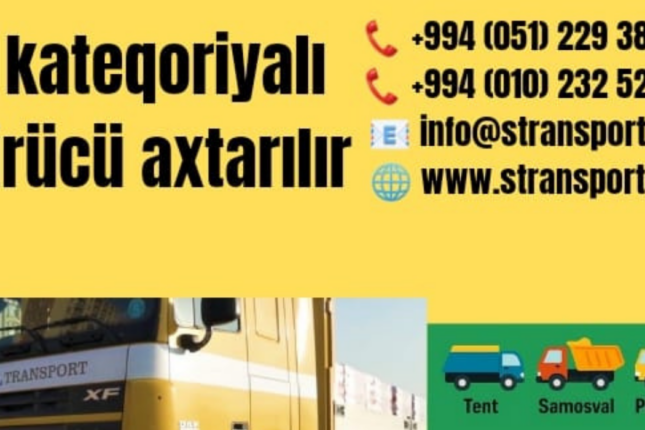 E-kateqoriyalı sürücülər üçün yeni imkan: rəsmi maaş 2000 manat