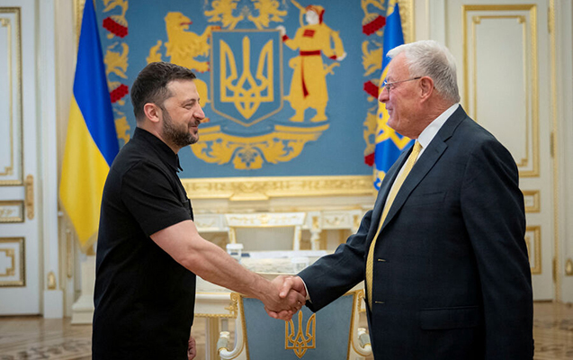 Zelenski Trampın xüsusi elçisi ilə görüşdü