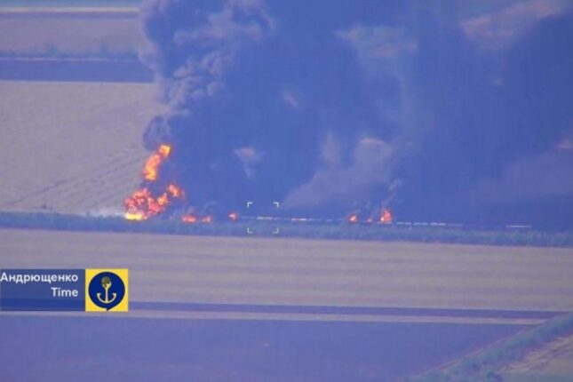 Rusiya ordusuna yanacaq daşıyan qatar BELƏ VURULDU – VİDEO