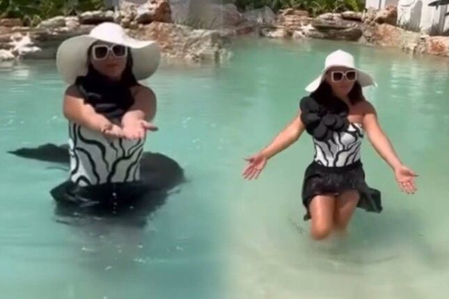 Xatirə hovuzdan görüntüsünü paylaşdı – VİDEO