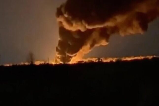 Luqanskda Rusiyaya məxsus neft bazası vurulub – VİDEO