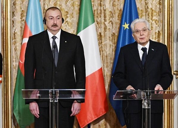 Azərbaycan və İtaliya prezidentləri mətbuata bəyanatlarla çıxış ediblər
