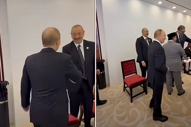 İlham Əliyevlə Putinin salamlaşma anı – Video