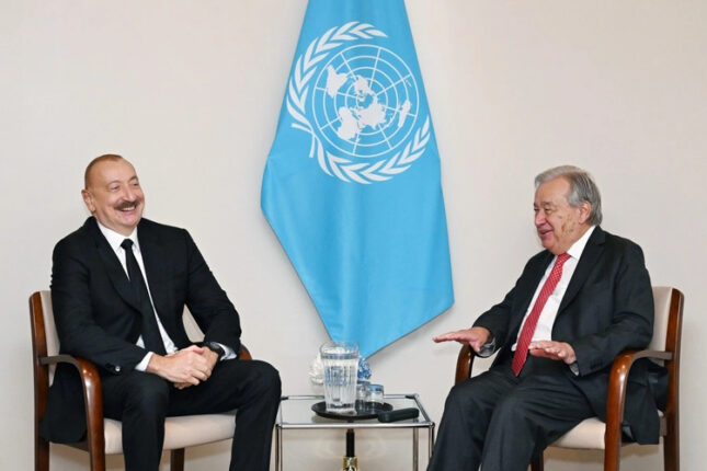 Azərbaycan Prezidenti BMT Baş katibi ilə görüşüb – FOTO